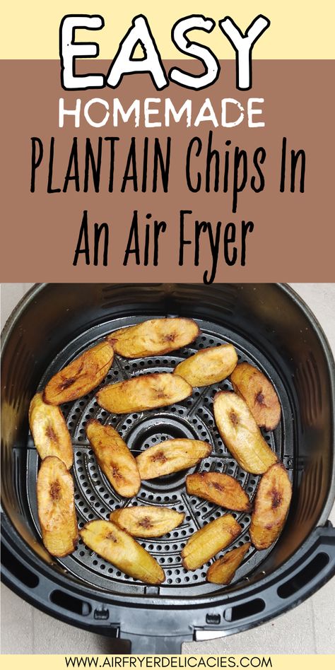 Visual guide showing sliced plantains before and after being cooked in an air fryer, highlighting their transformation to a golden brown perfection. Air Fryer Plantains, Plantain Chips Recipe, Fried Plantain Recipe, Sweet Fried Plantains, Plantain Recipes, Ripe Plantain, Airfryer Recipes, Plantain Chips, Delicious Deserts