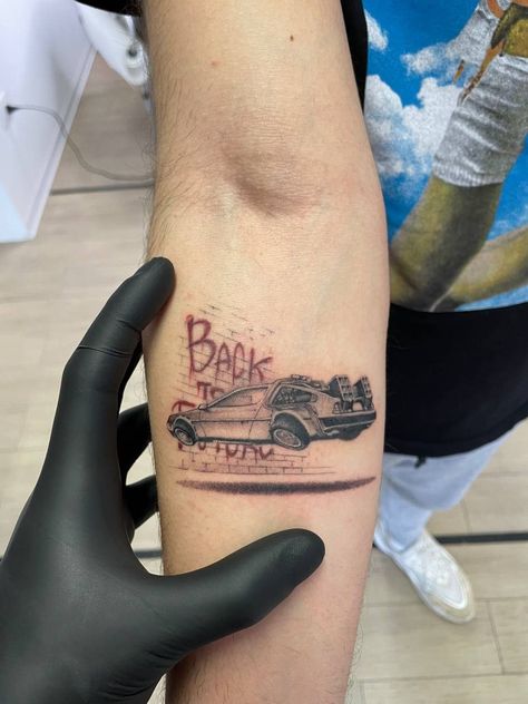 90s Movies Tattoos, Movie Reference Tattoos, Back To The Future Tattoo Ideas, Bttf Tattoo, Movie Themed Tattoos, Movie Tattoos Ideas, Film Tattoo Ideas Movies, Movie Tattoos Minimalist, Movie Inspired Tattoos