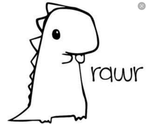 Dinosaur Rawr, Dinosaur Tattoos, Idee Cricut, Dinosaur Drawing, Baby Dinosaur, Doodles Drawings, Easy Doodle Art, Easy Doodles Drawings, Cute Doodles Drawings