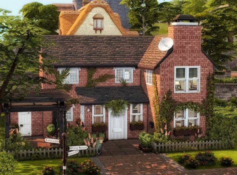 kevinandthesims House Sims 4, Sims 4 Cottage, Sims 4 Houses Layout, Goth Houses, The Sims 4 Lots, Play Sims 4, Sims 4 House Design, Sims Building, Sims House Plans