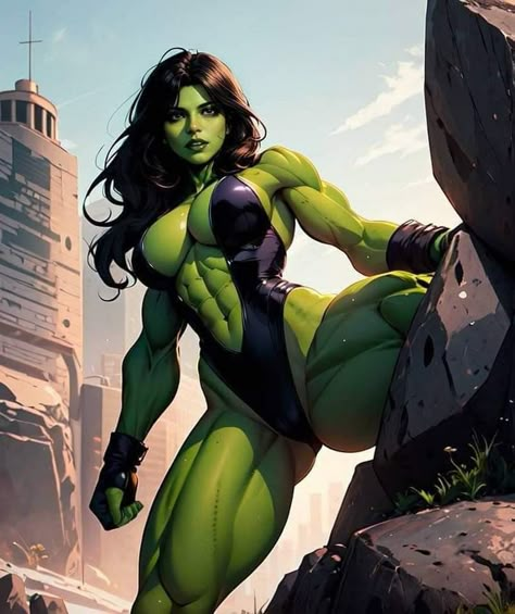 Female Hulk, Hulk Artwork, Marvel Heroines, Hulk Art, Marvel And Dc Characters, Marvel Characters Art, Female Superhero, Marvel Artwork, Comic Book Artwork