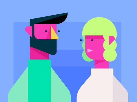 Portrait Techniques, Geometric People, Vector Characters, Geometric Face, Flat Design Illustration, Face Illustration, Geometric Drawing, Design Illustrations, Geometric Forms