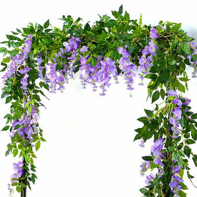 2x7FT Artificial Wisteria Vine Garland Plant Foliage In/Outdoor Trailing Flower. Raw silk material for the flowers and leafs, while the vine is Flexible plastic, lifelike artificial flower that remains just as fresh-looking and beautiful year after year. Vertical Garden Outdoor, Artificial Peonies Arrangement, Garden Area Ideas, Faux Flower Decor, Peonies Arrangement, Outdoor Wall Garden, Outdoor Succulent Garden, Fairy Garden Outdoor, Botanical Party