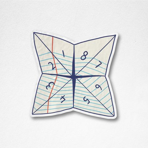 Cootie Catcher 90s Paper Fortune Teller Sticker, 90s Sticker Chatterbox, Nineties Paper Game Sticker, Sticker Teen Game, Oragami Game Paper Fortune Teller, Fortune Teller Paper, Cootie Catcher, 90s Design, Paper Games, Games For Teens, Fortune Teller, Savannah Ga, Sticker Shop