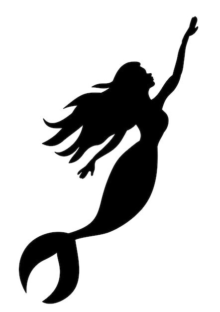 Ocean Art Projects, Mermaid Vector, Patterns Drawing, Witch Silhouette, Halloween Cocktail, Fish Silhouette, Idee Cricut, Silhouette Drawing, Fantasy Mermaid