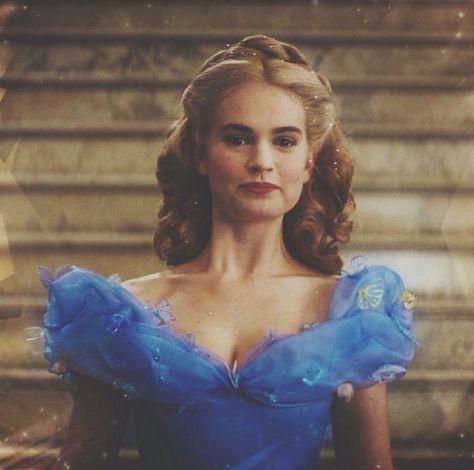 Lily James as Cinderella Cinderella 2015 Hairstyles, Cinderella 2015 Hair, Cinderella Hair Styles, Cinderella 2015 Aesthetic, Cinderella Real, Cinderella Hairstyle, Lily James Cinderella, Cinderella Icon, Cinderella Live Action