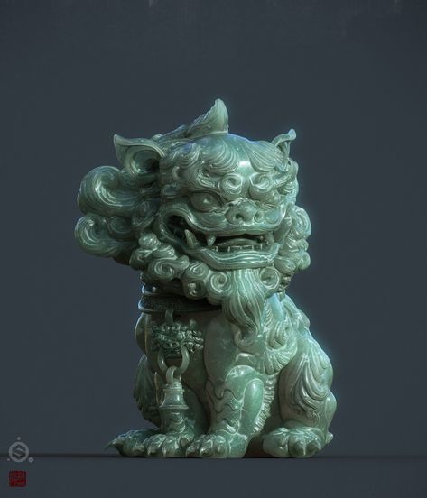 ArtStation - SuanNi, Zhelong Xu Chinese Sculpture, Fu Dog, Foo Dogs, Japanese Drawings, Lion Dog, Posca Art, Samurai Art, Eastern Art, Foo Dog