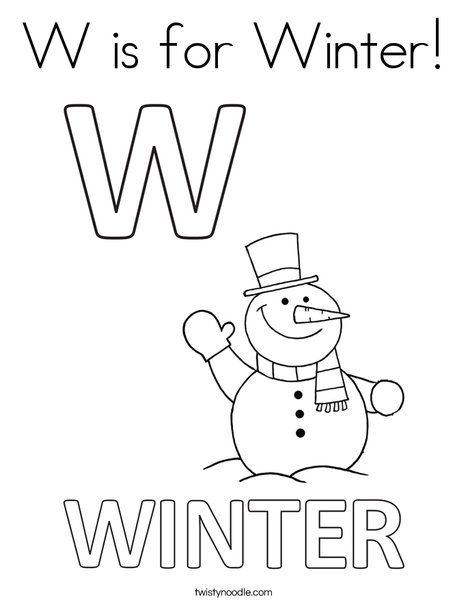 W Is For Winter, Letter W Crafts, Letter W Activities, Winter Kindergarten Activities, Winter Crafts For Toddlers, English Day, Winter Activities Preschool, Preschool Winter, Abc Coloring Pages