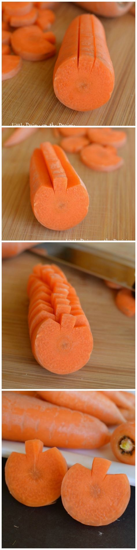 Carrot pumpkins! Makes cute and healthy alternative for Halloween treats. They would even be fun at Thanksgiving too! Little Dairy on the Prairie Halloween Veggie Tray, Snack Halloween, Halloween Foods, Halloween Fest, Veggie Tray, Halloween Drinks, Halloween Snacks, Halloween Food For Party, Fall Party