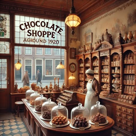 Old Fashioned Soda Shop, Open Kitchen Bakery, Italian Images, Old Fashioned Sweet Shop, Chocolatier Shop, Botanical Cake, Cloche Display, Commercial Bakery, Patisserie Shop