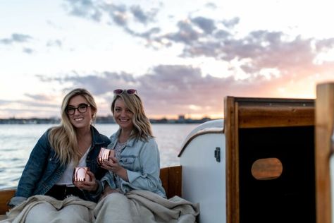 Throwing the Perfect Maine Bachelorette Party | Sail Portland Maine Maine Bachelorette, Scarborough Beach, Ogunquit Maine, Floating Boat, Bachelorette Party Beach, Bachelorette Trip, Old Port, Boat Party, Portland Maine