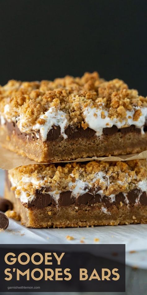 S’mores Brownies Recipe, S’mores Dessert Recipes, Best Rated Desserts, S’mores Bars Recipe, S’mores Pie Recipe, S’mores Bake, Birthday Desserts Ideas, S’more Dessert, S’more Bars