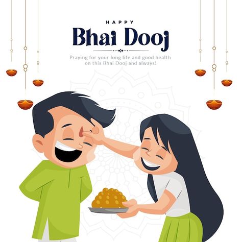 Vector banner design of happy bhai dooj ... | Premium Vector #Freepik #vector #bhai-dooj #bhai-duj #traditional #hinduism Bhaiduj Images, Happy Bhaiya Dooj, Bhai Dooj Images, Bhai Dooj Wishes, Festival Template, Animal Pictures For Kids, Happy Bhai Dooj, Happy Diwali Wallpapers, Bhai Dooj