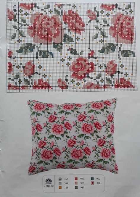 Unique Cross Stitch, Cross Stitch Cushion, Cross Stitch Tutorial, Cross Stitch Pillow, Cross Stitch Love, Cross Stitch Supplies, Pola Sulam, Cross Stitch Patterns Flowers, Vintage Cross Stitches