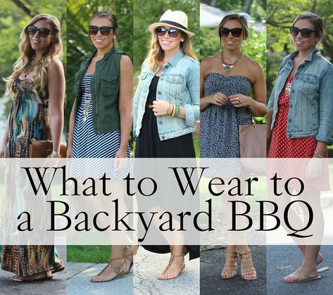 What to Wear to a Backyard BBQ - living after midnite Bbq Outfit Ideas Casual, Barbeque Outfit, Backyard Bbq Outfit Ideas, Bbq Outfit Ideas, Barbecue Outfit, Cookout Outfit, Summer Bbq Outfit, Outdoor Party Outfits, Bbq Backyard