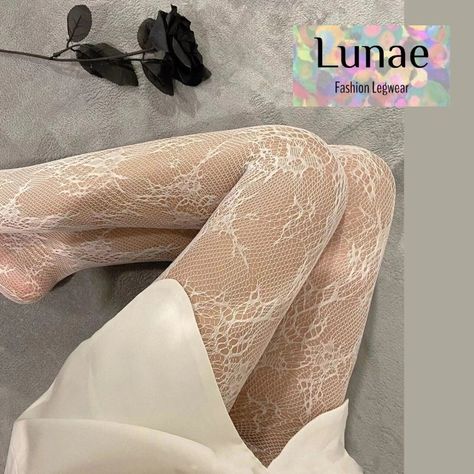 White Stockings Outfit, Mesh Stockings, Stocking Socks, White Fishnets, Stockings Outfit, White Tights, White Stockings, Lace Tights, Stocking Tights