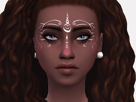 Sims 4 Face Paint Cc, Sims 4 Cc Face Paint, Sims 4 Face Paint, Sims 4 Elf Cc, Sims Tattoos, Sims 4 Makeup, Viking Makeup, Skull Face Paint, Sims 4 Tattoos