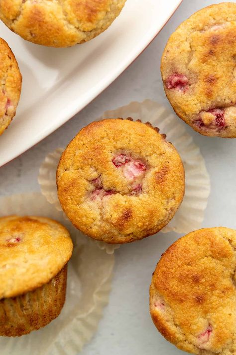 Keto Strawberry Muffins • Low Carb with Jennifer Keto Strawberry Muffins, Strawberry Muffin Recipe, Gingerbread Muffins Recipe, Strawberry Muffin, Pumpkin Cheesecake Muffins, Strawberry Muffin Recipes, Keto Muffin Recipe, Keto Blueberry Muffins, Almond Flour Muffins