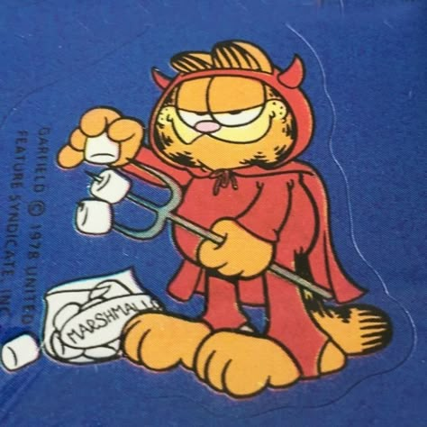 Garfield The Cat, A Cartoon, Halloween, Blue