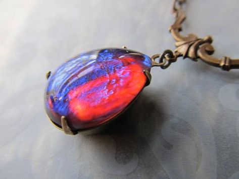 Dragons Breath Opal Necklace Gothic Necklace Gold Fire Opal Dragons Breath Fire Opal, Dragons Breath Opal, Red Dragons, Red Opal, Dragons Breath, Necklace Gothic, Gothic Necklace, Flower Pendant Necklace, Red Dragon