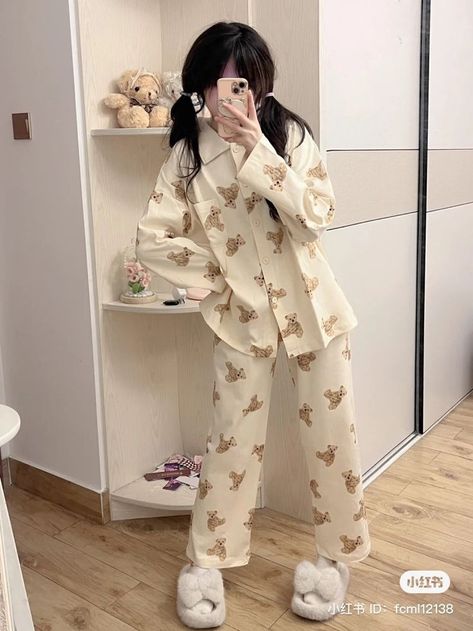 Aesthetic Pajamas Korean, Cute Pijamas Korea, Cute Pjs Korean, Cute Aesthetic Pjs, Korean Pjs, Piyama Aesthetic, Cute Pajamas Aesthetic, Kawaii Pjs, Aesthetic Pajamas