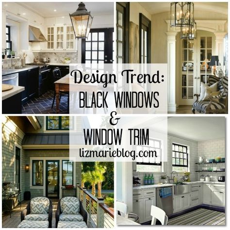 Design Triend: black windows & window trim - get inspired to paint your window trim black to really bring a whole new life to your indoor and outdoor spaces. Interior Design With Black Windows, Black Woodwork Trim, Black Window Casings Interior, Black Window Frames Interior, Black Windows Interior Modern, Black Window Trim Interior, Black Moldings And Trim, Black Windows Interior, Exterior Black Windows