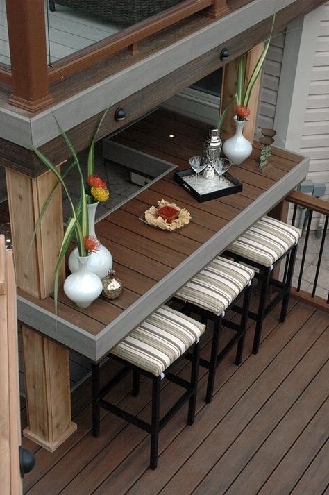 counter/bar under deck Bar Under Deck, Under Deck Landscaping, Hot Tub Bar, Bar Countertops, Under Deck, Deck Bar, Deck Remodel, Backyard Covered Patios, Living Pool