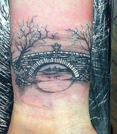 Covered Bridge Tattoo, Bridge Tattoo, Stone Bridge, Old Bridge, Covered Bridges, Kid Crafts, I Tattoo, Watercolor Tattoo, Tattoo Ideas