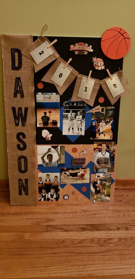 Made for Senior night and will also use it for graduation. Softball Senior Night Posters Diy, Senior Vball Posters, 8th Grade Basketball Posters, 8th Grade Night Posters, Football Senior Board Ideas, Basketball Senior Night Posters Boys, Senior Sports Boards, Senior Volleyball Poster Ideas, Senior Football Boards