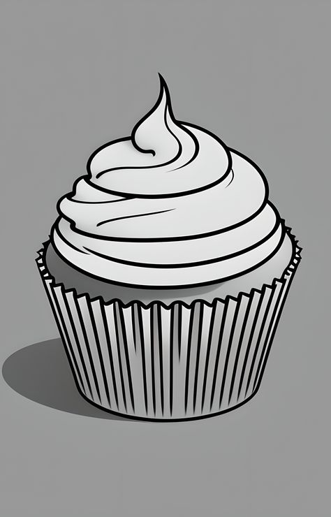 cupcake, minimalism, White background, line art, hdr Background Line Art, Line Art, White Background, Cupcake, White, Art