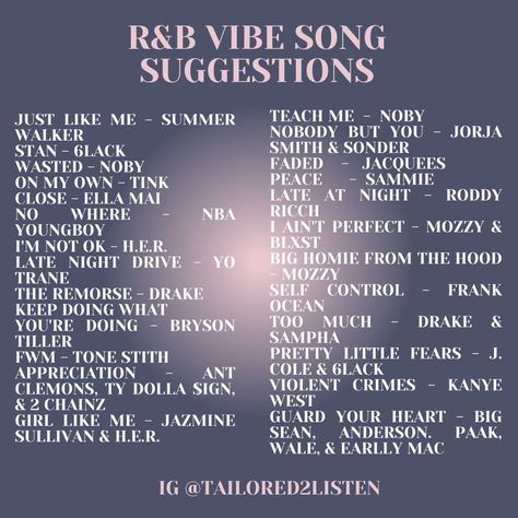 90s R&b Love Songs, Rnb Songs To Listen To, Old R&b Playlist, Good Rnb Songs, Rnb Recommendations, Rnb Love Songs Playlists, R And B Songs Playlists, Chill R&b Playlist, Old Rnb Playlist Songs