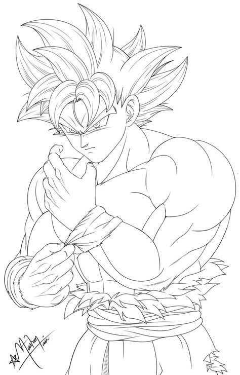 Goku Outline Drawing, Deadpool Line Art, Dragon Ball Lineart, Goku Printable, Goku Lineart, Sketches Dragon, Goku Coloring Pages, Dragon Ball Z Coloring Pages, Dragonball Drawing