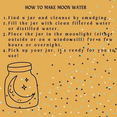 What Herbs To Add To Moon Water, How To Cleanse A Jar, Moon Water Recipes, How To Make Sun Water, Moon Water How To Make, How To Make Moon Water, Spells Jars, Witches Calendar, Make Moon Water