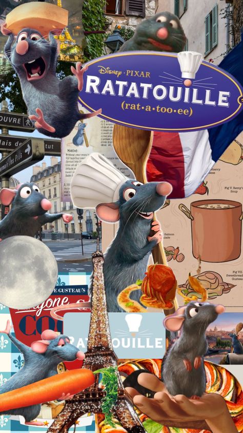 Ratatouille wallpaper Ratatouille Wallpaper, Ratatouille Movie, Ratatouille Disney, Disney Movie Art, Disney Characters Wallpaper, Fyp Aesthetic, Cute Lockscreens, Disneyland Pictures, Disney Background