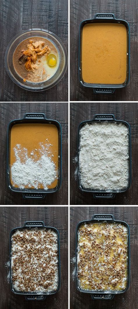 Pumpkin Dump Cake - This is our favorite fall dessert and I can't believe how easy it is to make! Cake Mix Pumpkin Bread, Cake Mix Pumpkin, Pumpkin Dump, Dessert Halloween, Dessert Oreo, Dump Cake Pumpkin, Desserts Vegan, Dump Cake Recipes, Dump Cake