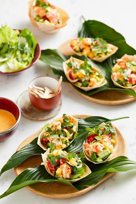 Prawns Appetizers, Salad Bites, Chilli Prawns, Sushi Boat, Vegetarian Chicken, Mango Recipes, Slow Cooker Soup, Perfect Appetizers, Fish Recipes