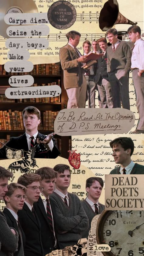 Dps Wallpaper Aesthetic, Dps Wallpaper, Dps Aesthetic, The Dead Poets Society, Neil Perry, Dead Poet Society, Collage Des Photos, O Captain My Captain, Sean Leonard