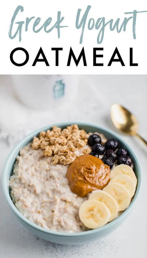 Greek Yogurt Oatmeal, Yogurt Oatmeal, Oatmeal Healthy, Creamy Oatmeal, What Is Healthy Food, Bowl Of Oatmeal, Healthy Oatmeal Recipes, Protein Oatmeal, Greek Yogurt Recipes