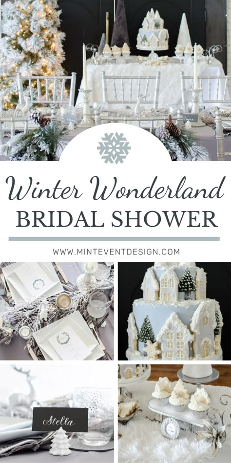 Winter Garden Bridal Shower Ideas, Winter Wonderland Party Adults, Snow Bridal Shower Ideas, Winter Bridal Shower Ideas Decorations, Winter Wonderland Bachelorette Party, Bridal Shower Ideas Winter, Winter Wedding Shower Ideas, Snow In Love Bridal Shower Theme, Winter Wonderland Bridal Shower Ideas