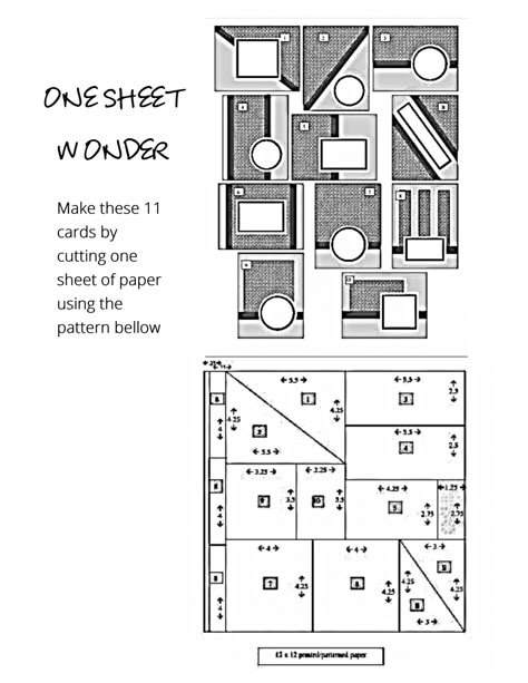 12 X 12 One Sheet Wonder Cards, One Sheet Wonder Cards 12x12 Templates, One Sheet Wonder Templates, One Sheet Wonder Cards, One Sheet Wonders, Card Sketches Templates, Card Making Templates, One Sheet Wonder, Folded Paper