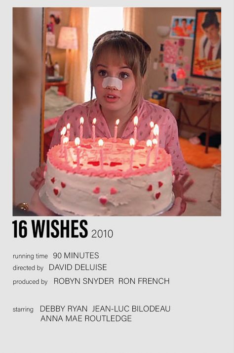 16 Wishes, Freetime Activities, Indie Movie Posters, Movies To Watch Teenagers, Movie Card, Iconic Movie Posters, Girly Movies, Film Posters Minimalist, Polaroid Posters