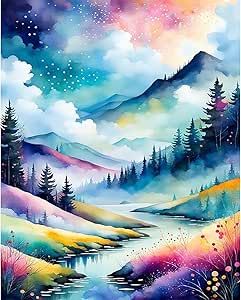 Canvas Without Frame, Diy Landscape, Painting For Gift, Watercolor Paintings Nature, Frame Diy, Beautiful Landscape Wallpaper, Paint By Numbers, Nature Wall, Cute Wallpaper Backgrounds