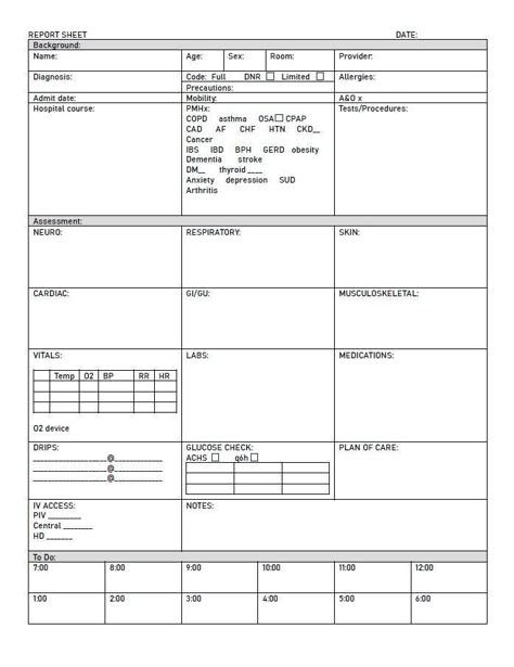 Sbar Report Sheet, Nurse Report Sheet Templates, Nursing Report Sheet Templates, Nursing Notes Template, Nursing Assessment Documentation, Report Sheets For Nurses, Cardiac Nurse Report Sheet, Nurse Brain Sheet Templates, Sbar Nursing