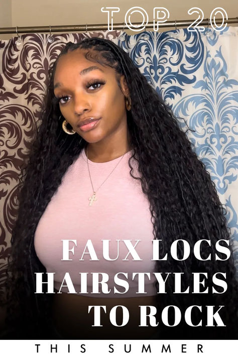 Top 20 Faux Locs Hairstyles to Rock This Summer Faux Locs Curly Ends, Faux Locs Hairstyle, Curly Faux Locs, Faux Loc, Loc Hairstyles, Faux Locs Hairstyles, Goddess Locs, Braid Hairstyles, Locs Hairstyles