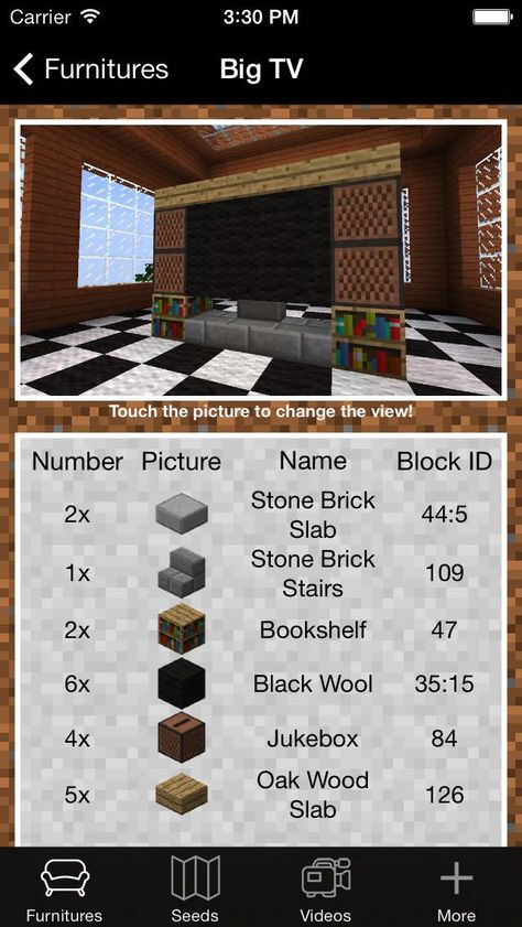 Tv Minecraft Ideas, Minecraft Tv Designs, Minecraft Tv, Tv Setup, Construction Minecraft, Minecraft Decoration, Minecraft Things, Minecraft Interior, Minecraft Structures