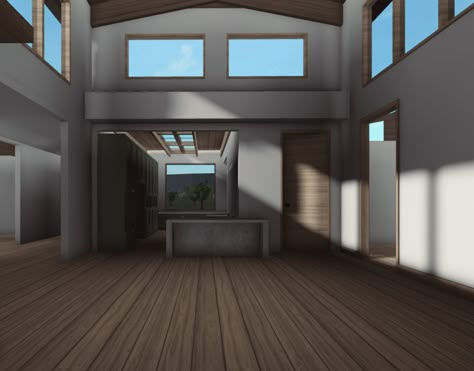 Japandi Bloxburg House, Basement Ideas Bloxburg, Bloxburg Inspiration, Castle House Design, Bloxburg Houses, Bloxburg Builds, House Decorating Ideas Apartments, Small House Layout, Tiny House Layout