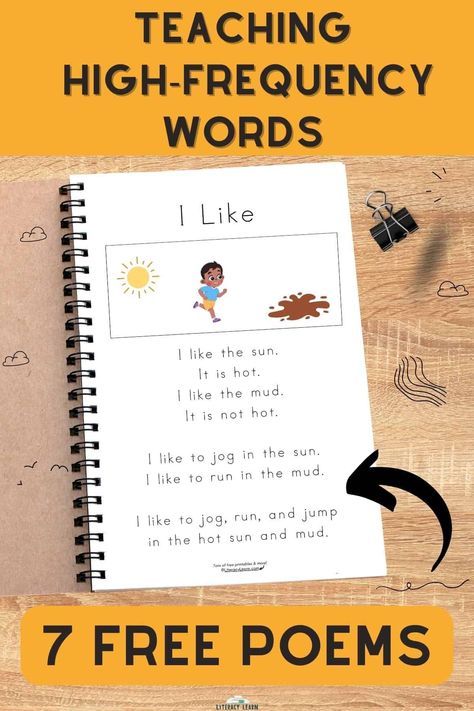 Sight Word Poems Free Printable, Sight Word Poems, Free Poems, Dual Language Classroom, Literacy Worksheets, Teaching Ela, Word Free, Dual Language, Reading Instruction