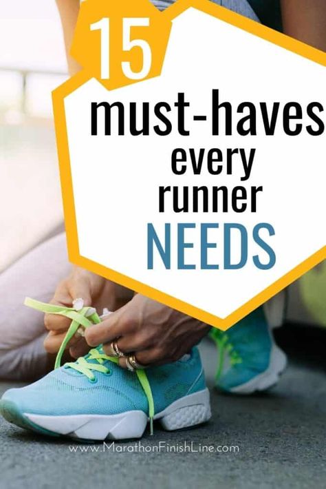 woman's hands tying running shoes with text 15 must haves every runner needs Amazon Running Essentials, Running Accessories For Women, Running Must Haves, Runner Essentials, Running Essentials For Women, Running Necessities, Runner Recovery, Running Gear For Women, Marathon Finish Line