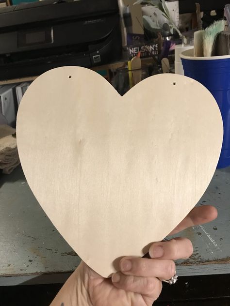 Dollar Tree Wooden Heart Project - My Eclectic Treasures Wood Heart Diy, Wooden Hearts Diy, Heart Decorations Diy, Wood Heart Crafts, Wooden Hearts Crafts, Heart Wreath Diy, Heart Diy Crafts, Piece Of Heart, Valentine Wood Crafts