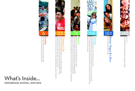 Crossroads School / Front Endsheet / Table of Contents spread Endsheets Yearbook, Yearbook Table Of Contents Ideas, Yearbook Table Of Contents, Newspaper Ideas, Table Of Contents Design, Catalog Design Layout, Yearbook Spreads, Nigerian Outfits, Yearbook Layouts